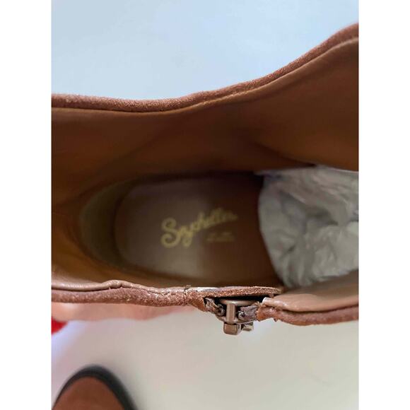 Seychelles Leather Suede Heeled Ankle Boots Brown Size 9 NEW - Picture 9 of 9